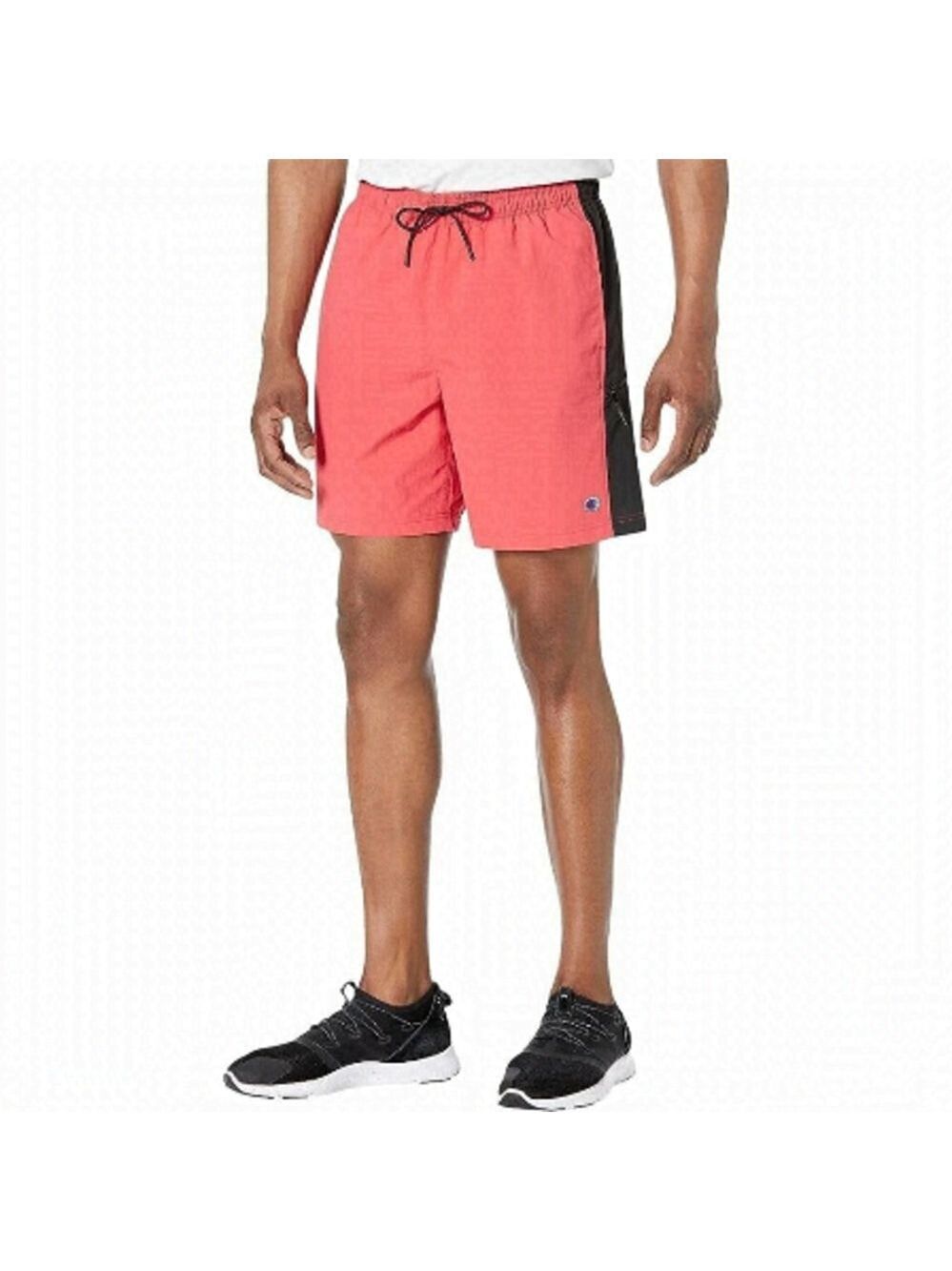 CHAMPION Drawstring hybrid shorts red black athletic mens